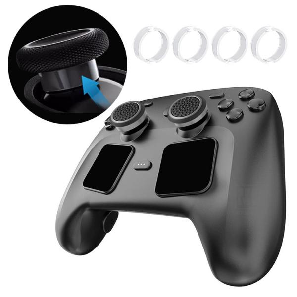 Steam Controller 2026 シリコンリング クリア 透明 スティック保護リング 4枚入り スティックの軸を守る スティック用プロテクトリング スティックカバー