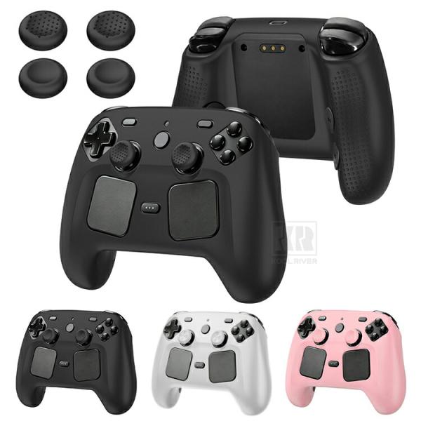 Steam Controller 2026 ケース+シリコンリング 耐衝撃 カバー シリコン スティック保護リング スティック用プロテクトリング スティックカバー 単色/クリア