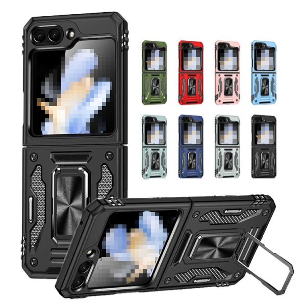 Galaxy Z Flip6 耐衝撃 ケース カバー 折りたたみ型 一体型リング付き マグネット式車載ホルダー対応 2重構造 Samsung サムスン ギャラクシー Z フリップ6