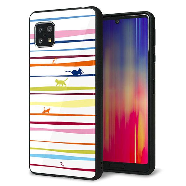 Y!mobile AQUOS sense4 basic A003SH �P�[�X �J�o�[ �w�� �K���X TPU �f�U�C�� �K���v�� YA893 �X�g���C�v�l�R02 ��� ���� ���[���֑�������