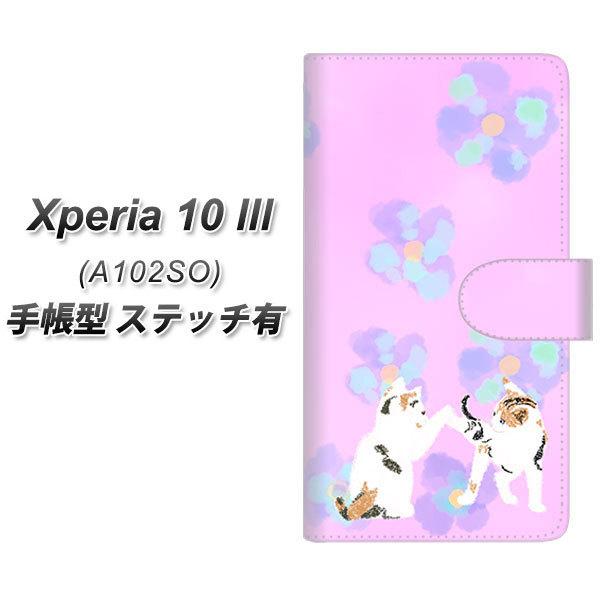 Y!mobile �G�N�X�y���A10 III A102SO �蒠�^ �X�}�z�P�[�X �y�X�e�b�`�^�C�v�z YJ229 �L �˂� �l�R ���킢�� �� UV��� ���J��