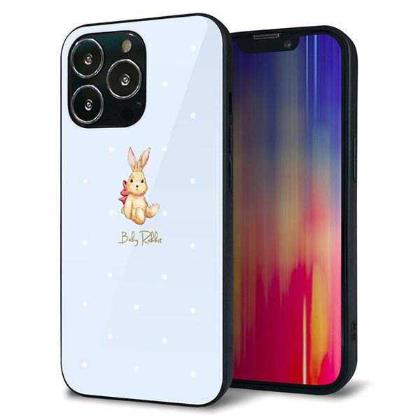 iPhone13 Pro �P�[�X �J�o�[ �w�� �K���X TPU �f�U�C�� �K���v�� SC980 Baby Rabbit �u���[ �K���v�� ��� ���� ���[���֑�������