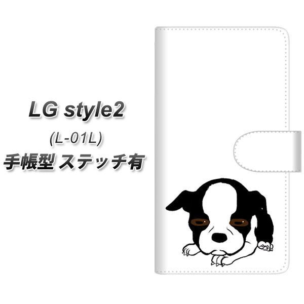 docomo LG �X�^�C�� �c�[ L-01L �蒠�^ �X�}�z�P�[�X �y�X�e�b�`�^�C�v�z YJ168 �� Dog �{�X�g���e���A ���킢�� ���J��