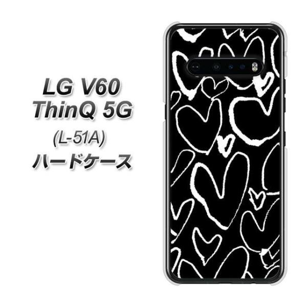 LG V60 ThinQ �V���L���[ 5G L-51A �n�[�h�P�[�X �J�o�[ 1124 �n�[�g BK��WH �f�ރN���A UV���