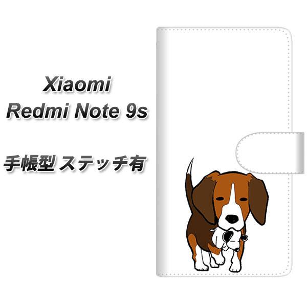 �V���I�~ Redmi Note 9s �蒠�^ �X�}�z�P�[�X �y�X�e�b�`�^�C�v�z YJ166 �� Dog �r�[�O�� ���킢�� UV��� ���J��