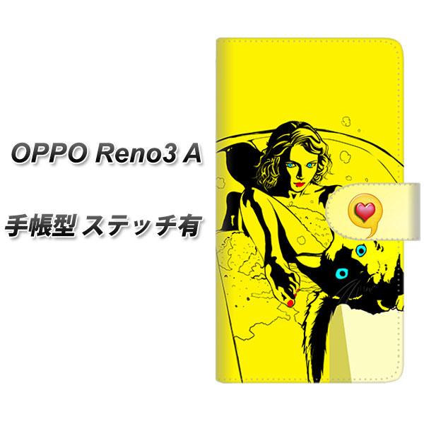 SIM�t���[ �I�b�| Reno3 A �蒠�^ �X�}�z�P�[�X �y�X�e�b�`�^�C�v�z YE880 �x�X�g�t�����h01 UV��� ���J��