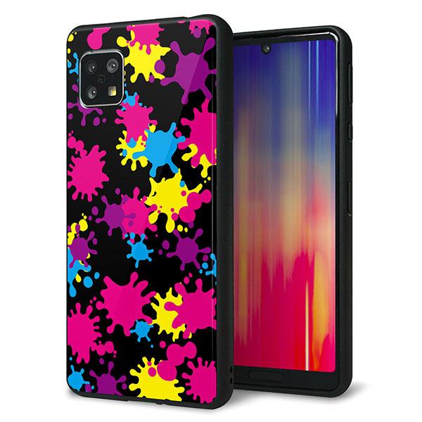 docomo AQUOS sense5G SH-53A �P�[�X �J�o�[ �w�� �K���X TPU �f�U�C�� �K���v�� MA877 �y�C���g�u���b�N ��� ���� ���[���֑�������