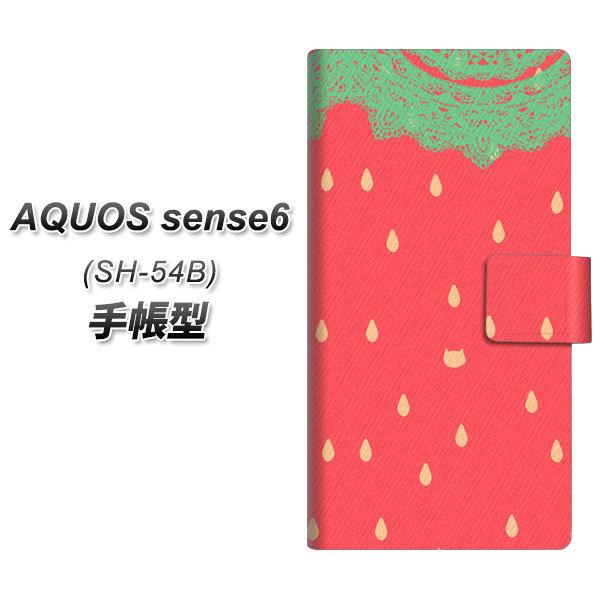 �A�N�I�X �Z���X6 SH-54B �蒠�^ �X�}�z�P�[�X MI800 strawberry �X�g���x���[ UV��� ���J��