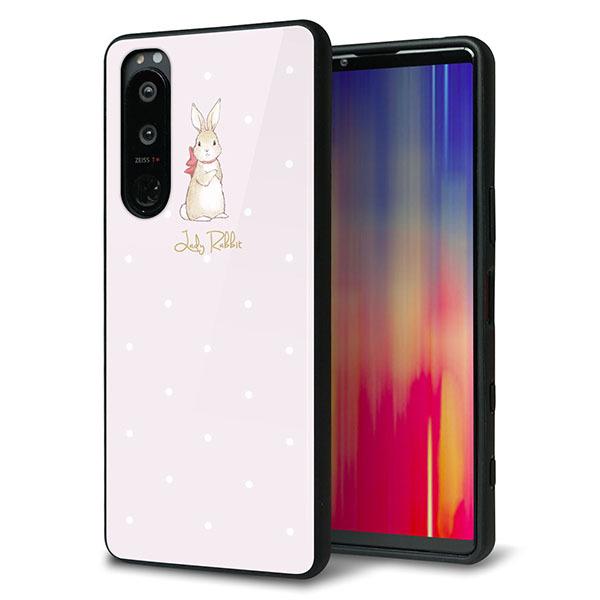 docomo Xperia 5 III SO-53B �P�[�X �J�o�[ �w�� �K���X TPU �f�U�C�� �K���v�� SC966 Lady Rabbit �x�[�W���s���Nhp ��� ���� ���[���֑�������