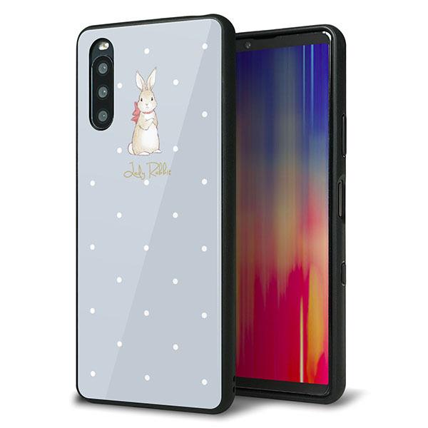 au Xperia 10 III SOG04 �P�[�X �J�o�[ �w�� �K���X TPU �f�U�C�� �K���v�� SC967 Lady Rabbit �u���[�O���C �K���v��hp ��� ���� ���[���֑�������