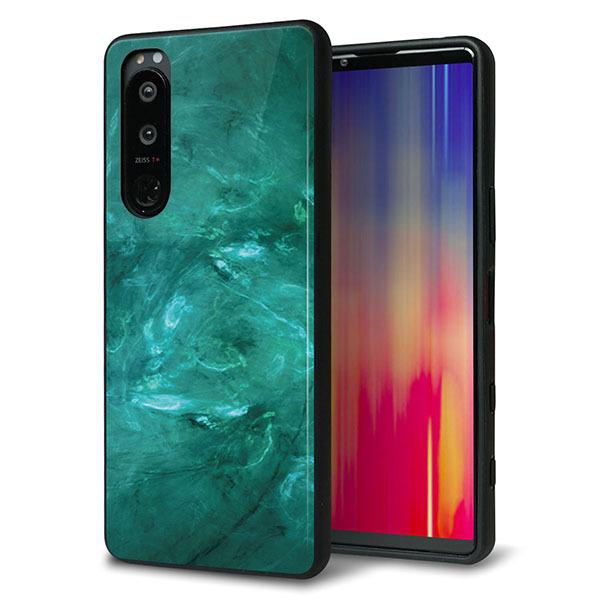 au Xperia 5 III SOG05 �P�[�X �J�o�[ �w�� �K���X TPU �f�U�C�� �K���v�� KM869 �嗝��GR ��� ���� ���[���֑�������