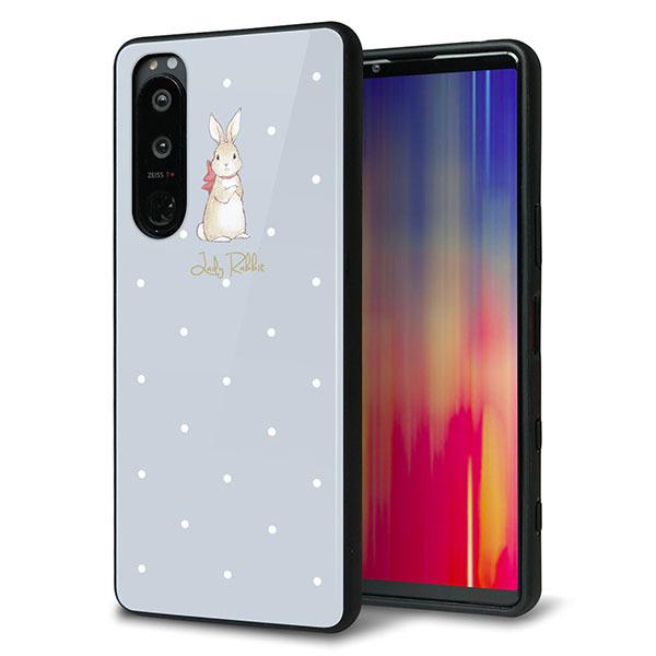 au Xperia 5 III SOG05 �P�[�X �J�o�[ �w�� �K���X TPU �f�U�C�� �K���v�� SC967 Lady Rabbit �u���[�O���C �K���v��hp ��� ���� ���[���֑�������