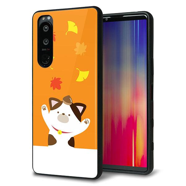 au Xperia 5 III SOG05 �P�[�X �J�o�[ �w�� �K���X TPU �f�U�C�� �K���v�� TA018 �H�݂� ��� ���� ���[���֑�������