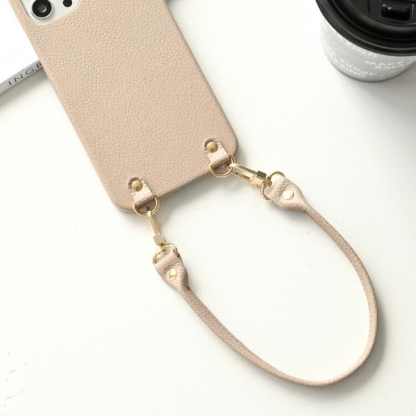 バッグの持ち手風 スマホストラップ 単品 シュリンクレザー ハンドル ハンドストラップ ショートストラップ カメラストラップ スマホストラップ 革 くすみカラー