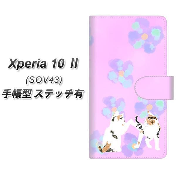 au �G�N�X�y���A10 II SOV43 �蒠�^ �X�}�z�P�[�X �y�X�e�b�`�^�C�v�z YJ229 �L �˂� �l�R ���킢�� �� UV��� ���J��