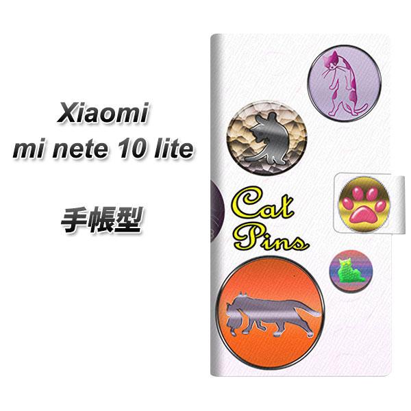 �V���I�~ Mi Note 10 Lite �蒠�^ �X�}�z�P�[�X YA911 CAT PINS01 UV��� ���J��