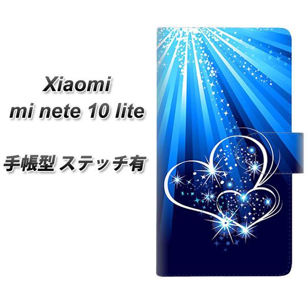 �V���I�~ Mi Note 10 Lite �蒠�^ �X�}�z�P�[�X �y�X�e�b�`�^�C�v�z 702 �X�C�~���O�n�[�g UV��� ���J��