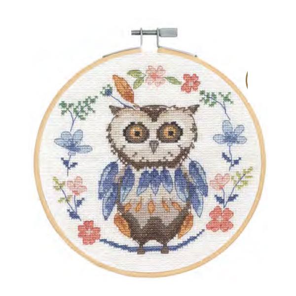 クロスステッチ絵画 DMC 刺しゅう枠付 刺しゅうキット OWL BK1925 【KY】FOLK ANIMALS