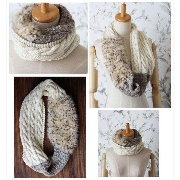 毛糸蔵かんざわオリジナルキット54 3種の糸で編むスヌード アニマル