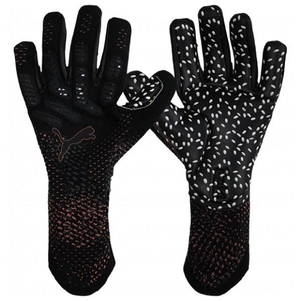 プーマ、大人/メンズ用GKグローブ。「次世代のサッカーシューズ」がコンセプトのフューチャーシリーズとデザイン連動したゴールキーパーグローブ。◆取り扱い店舗限定アイテム素材：ラバー、合成繊維(ポリエステル、ポリウレタン)カラー：プーマブラック...