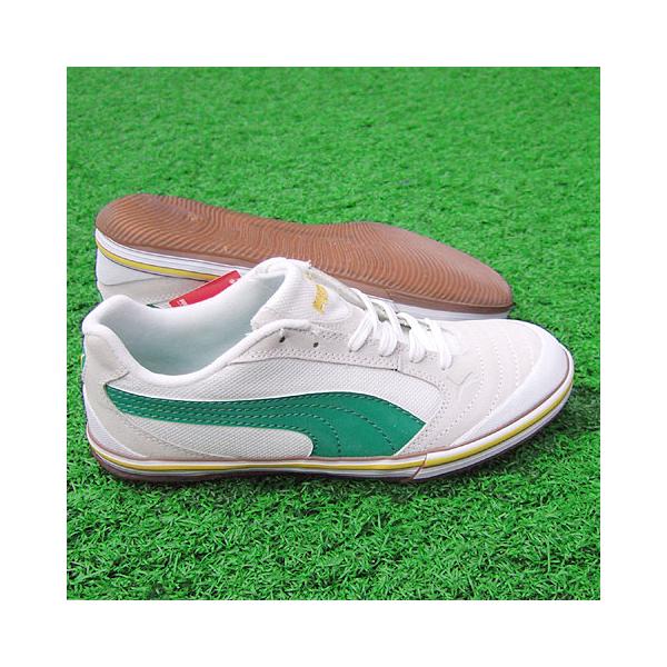 フットサラ4 ホワイト×レプリコーングリーン 【PUMA|プーマ】フットサルシューズ101742-06