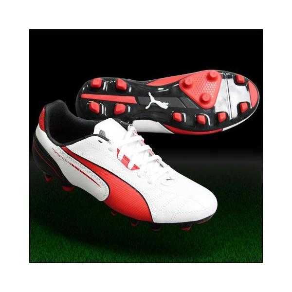 PUMA スパイク PUMA（プーマ） モメンタ JR メタリックホワイト×ハイリスクレッド