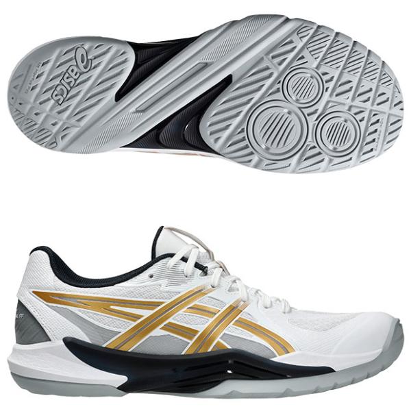 パワーブレイク FF　ホワイト×リッチゴールド　【asics|アシックス】ハンドボールシューズ1071a101-101