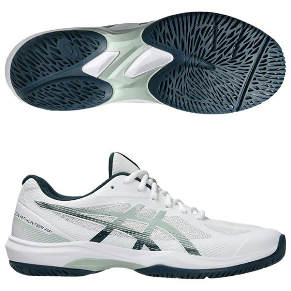 コートハンター FF　ホワイト×ライケンロック　【asics|アシックス】ハンドボールシューズ1071a111-100