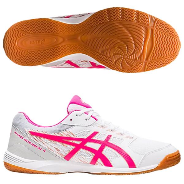 アタックハイパービート 4　ホワイト×ピンクグロー　【asics|アシックス】ハンドボールシューズ1073a056-101