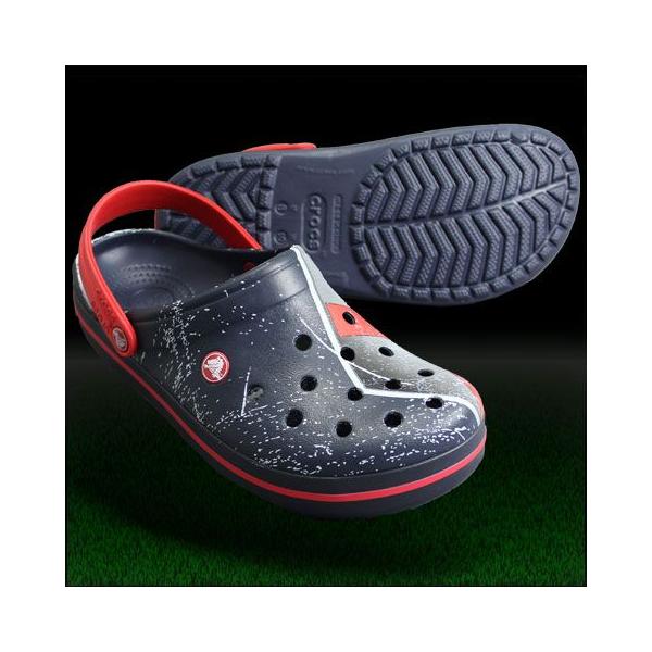 クロックバンド イングランド クロッグ　ネイビー×レッド　【crocs|クロックス】サッカーフットサルサンダル15725-485-192