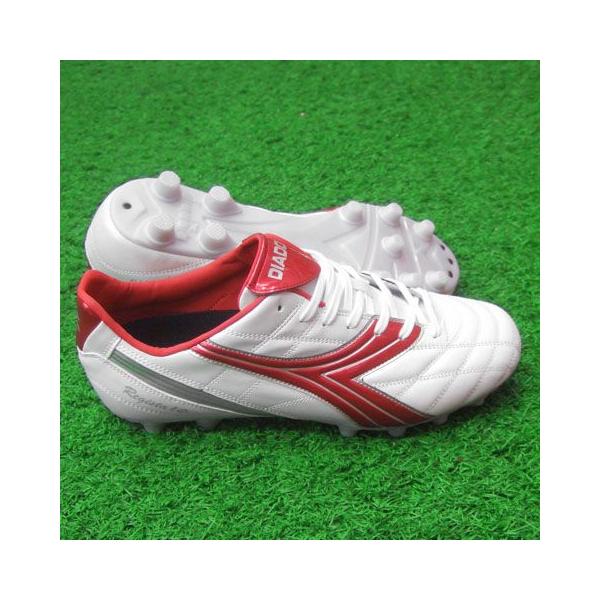 ディアドラ　レジスタ10 MD PU カンガルーレザー ワイドラスト 24cm DIADORA レジスタ10 MD PU ホワイト×レッド 【diadora|ディアドラ