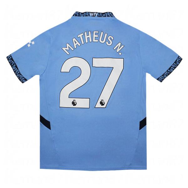 24-25 マンチェスター・シティ ユニフォーム　マテウス・ヌネス　27 マンチェスターシティ 24-25 ホーム 長袖レプリカユニフォーム 27