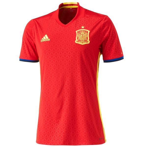 最新のデザイン スペイン代表 adidas 2016 半袖 レプリカユニフォーム ホーム ウェア