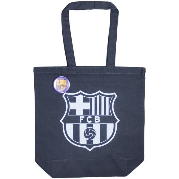 FCバルセロナ 缶バッジ付きキャンパストートバッグ M クラブチーム