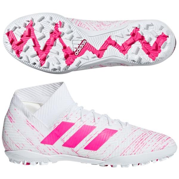 adidas ネメシス 18.3 TF ランニングホワイト×ショックピンクF18