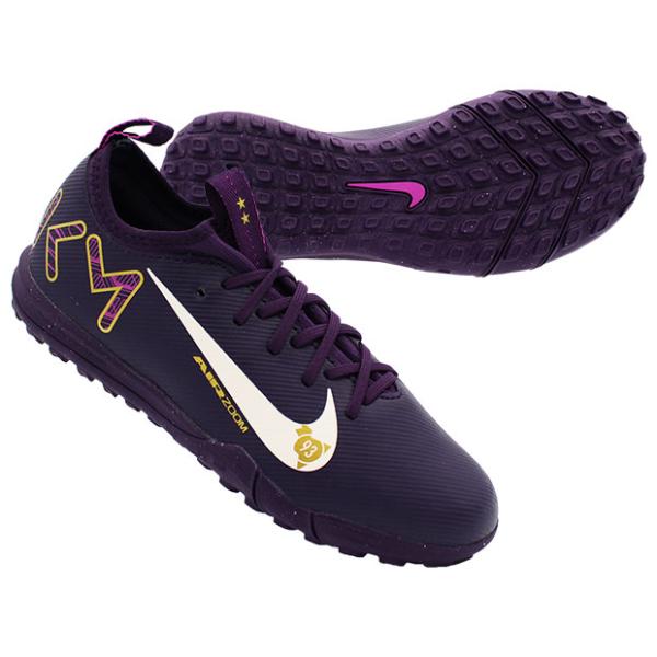 ナイキ、子供/ジュニア/キッズ用トレーニングシューズ。キリアン・エムバペ(ムバッペ)シグネチャーモデル。爆発的な加速力で他のプレーヤーを圧倒するマーキュリアルシリーズ、エントリーターフモデル。アッパー：合成皮革、合成樹脂、合成繊維アウトソー...