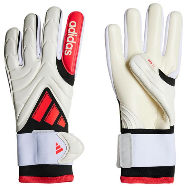 アディダス、大人/メンズ用ゴールキーパーグローブ。コパシリーズとのデザイン連動モデル。快適で伝統的なフィット感のパフォーマンスメッシュ+プレミアムラテックスバックハンドモデル。伸縮性リストストラップが、カスタマイズ可能なフィット感と優れた安...
