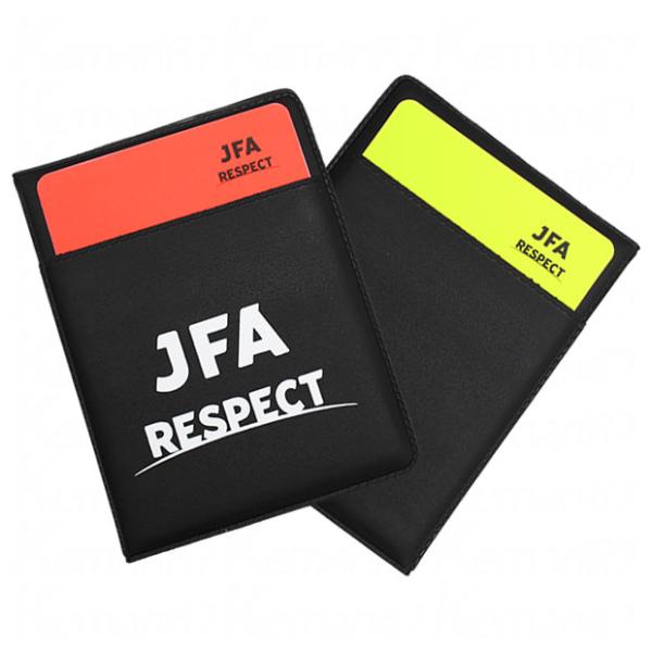 サッカー日本代表、レフリー用カードケース。JFAオリジナル審判グッズ。「JFA RESPCT」ロゴデザインのカードケース &amp; カードセット。サイズ：F(約85×115mm/カードケース)モデル：2025年秋冬