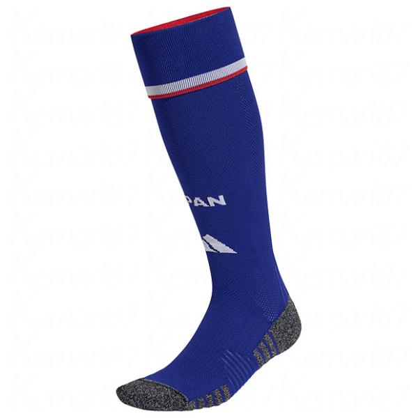 アディダス サッカー日本代表、2026年シーズンモデル、ホーム用レプリカストッキング。選手着用ユニフォームのレプリカモデル(応援・観戦に最適なサポーター向けユニホーム)。伸縮性のある素材を使用したクルー丈サッカーソックス。品質：ポリエステル...