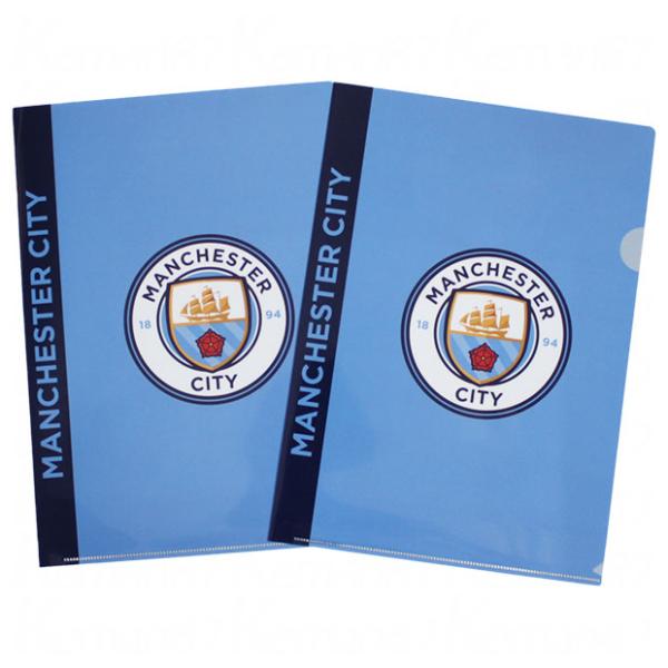 イングランド・プレミアリーグの名門、マンチェスターシティ、クリアファイル。定番のサポーターズアイテム。スタンダードなチームクレストデザイン。同デザイン2枚セット。カラー：ブルーモデル：2023年春夏