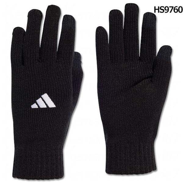 アディダス、ニットグローブ。定番の防寒アクセサリー。ソフトなニット素材とリブ仕上げのカフが手にフィットし、快適な着用感を実現。指先はタッチパネル対応。品質：アクリル97％、ポリエステル2％、ポリウレタン1％モデル：2025年秋冬