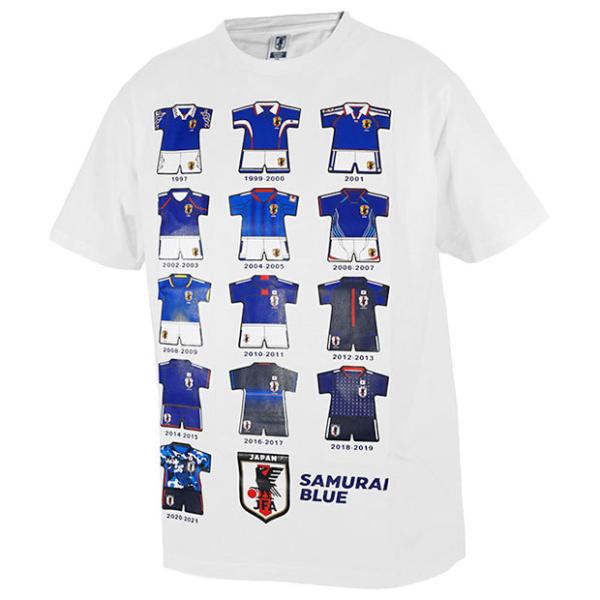 日本代表 歴代ユニフォームイラスト半袖Tシャツ サッカー日本代表