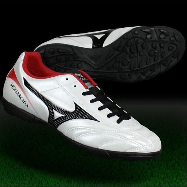 Mizuno サッカーシューズ ホワイト/ブラック/レッド MIZUNO モナルシーダ 2 FS AS スーパーホワイトパール×ブラック×レッド
