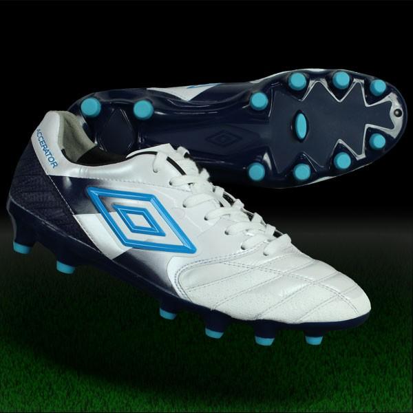 Umbro アクセレイター Pro サッカーシューズ ホワイト/ブルー umbro（アンブロ） アクセレイター PRO ホワイト×ネイビー 【UMBRO