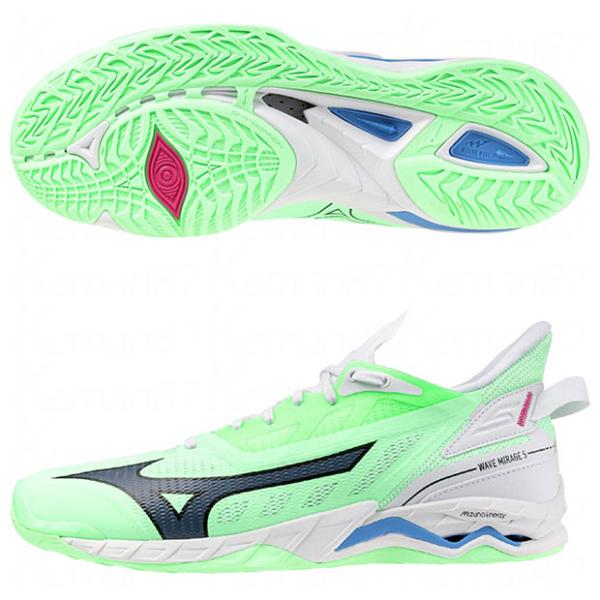 ウエーブ ミラージュ 5　ネオミント×ブラック　【MIZUNO|ミズノ】ハンドボールシューズx1ga235087