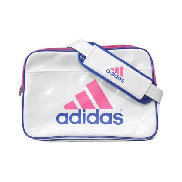 adidas エナメルバッグショルダーM2 ホワイト×トゥルーブルー