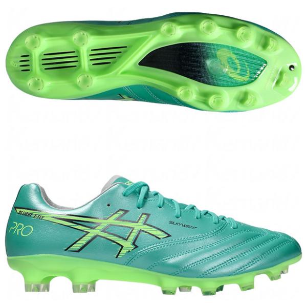 DSライト X-FLY PRO 3　オーロラグリーン×イルミネートグリーン　【asics|アシックス】サッカースパイク1101a072-300