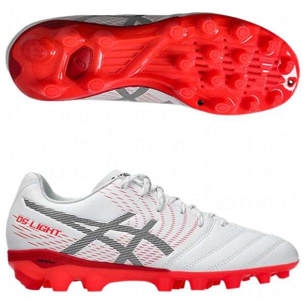 爆買!! ジュニア DSライト JR GS　ホワイト×フラッシュレッド　【asics|アシックス】サッカージュニアスパイク1104a054-103