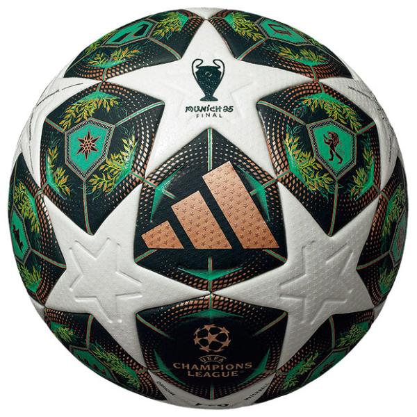 アディダス、サッカーボール5号球。「UEFA チャンピオンズリーグ 24-25(UEFA Champions League 2024-2025) ノックアウトフェーズ」で使用される公式試合球。決勝の開催地・ミュンヘンの街並みをイメージするグ...