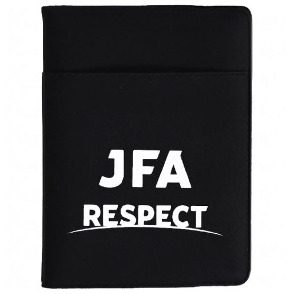 サッカー日本代表、レフリー用カードケース。JFAオリジナル審判グッズ。「JFA RESPCT」ロゴデザインのカードケース。サイズ：F(約85×115mm)モデル：2025年秋冬